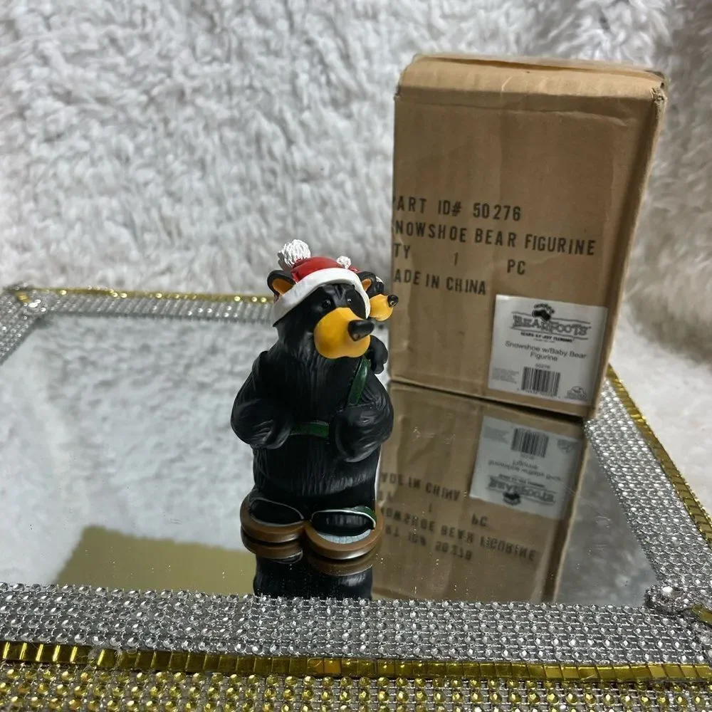 NIB BearFoots by Jeff Fleming Snowshoe with Baby Bear Figurine . - Picture 4 of 9